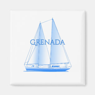 Grenada Coastal Nautical Sailing Sailor Magnet