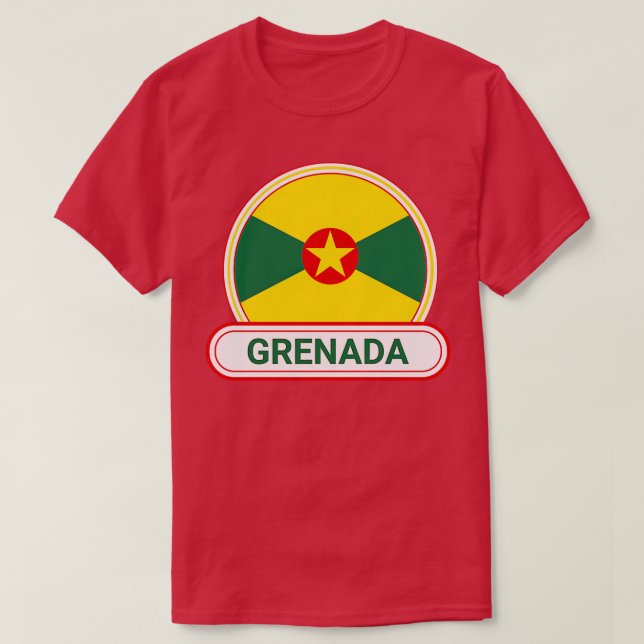 Grenada Country Badge Grenada Flag T-Shirt (Design Front)