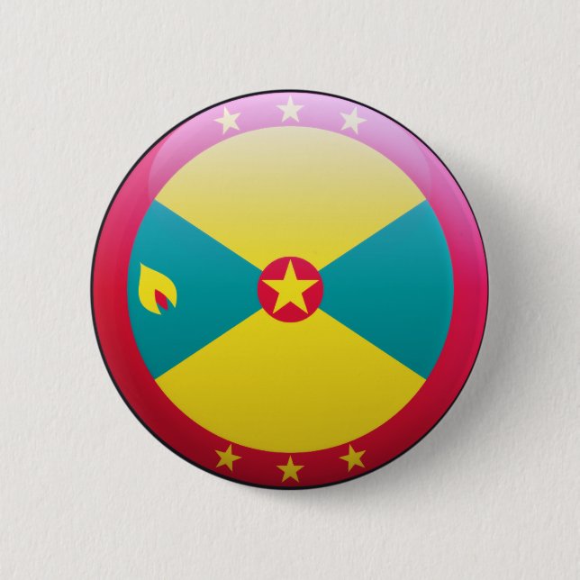 Grenada Flag 6 Cm Round Badge (Front)