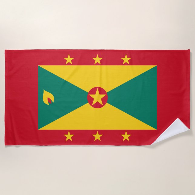 Grenada Flag Beach Towel (Front)
