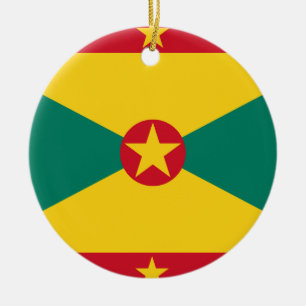 Grenada Flag Ceramic Tree Decoration