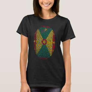 Grenada Flag Dna Fingerprint Men Women Kids T-Shirt