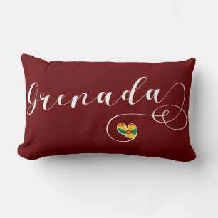 Grenada Flag, Grenadian Heart Lumbar Cushion