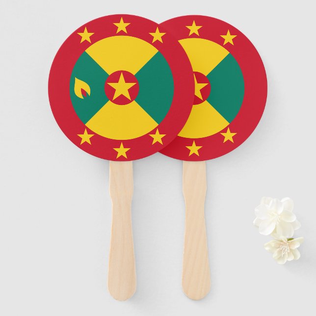Grenada flag hand fan (Front and Back)