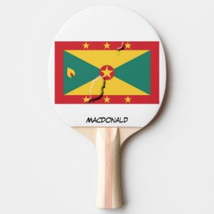 GRENADA FLAG & MAP Personalised Ping Pong Paddle