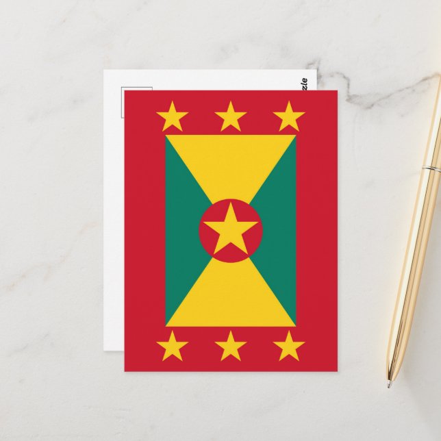 Grenada flag postcard (Front/Back In Situ)