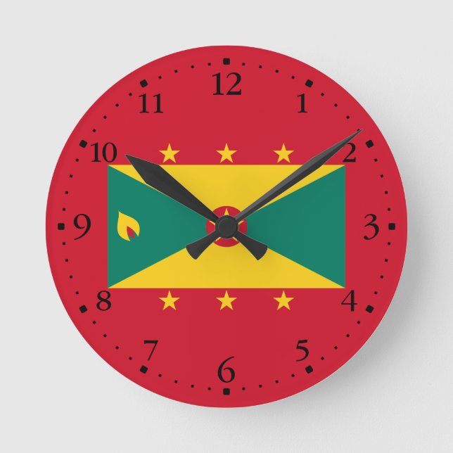 Grenada Flag Round Clock (Front)