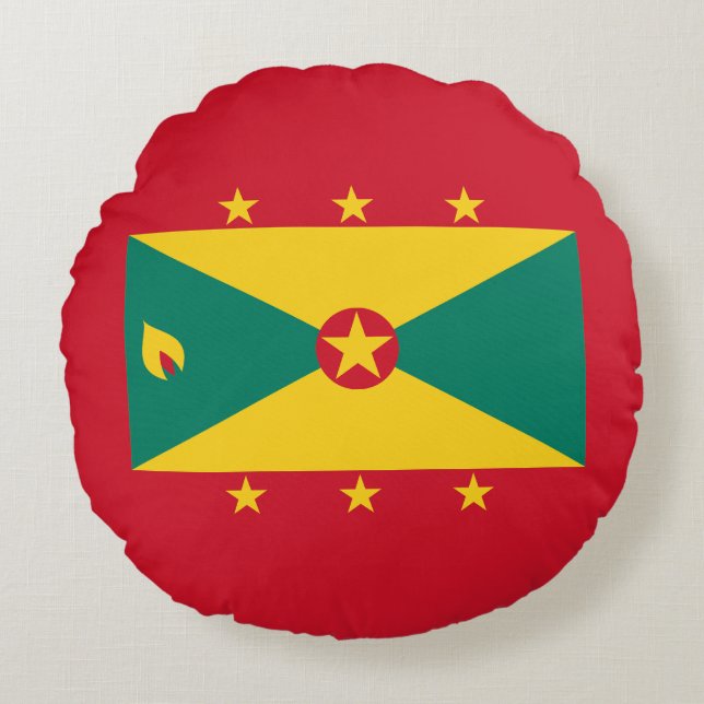 Grenada Flag Round Cushion (Front)
