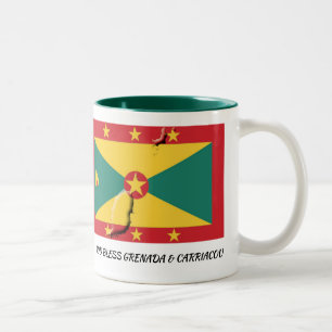 GRENADA FLAG Scripture Customised Patriotic Two-Tone Coffee Mug