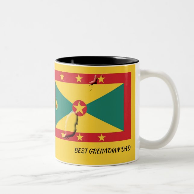 GRENADA FLAG Scripture Customised Patriotic YELLOW Two-Tone Coffee Mug (Right)