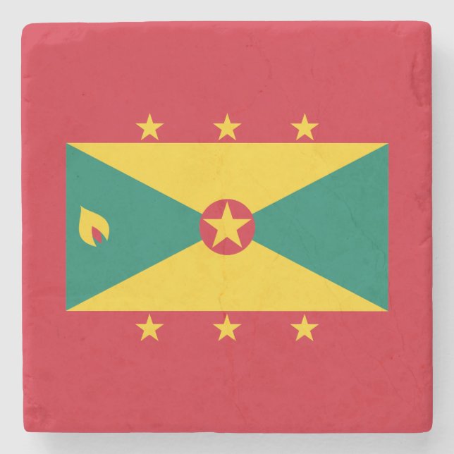 Grenada Flag Stone Coaster (Front)