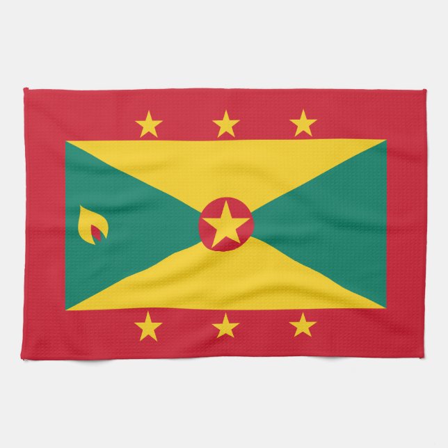 Grenada Flag Tea Towel (Horizontal)