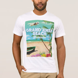 Grenada Grand Anse Beach Travel Poster T-Shirt