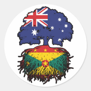 Grenada Grenadian Australian Australia Tree Roots Classic Round Sticker