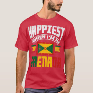 Grenada Grenadian Grenadian Flag Happiest When Im T-Shirt