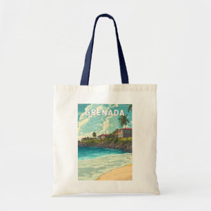 Grenada Illustration Travel Art Vintage Tote Bag