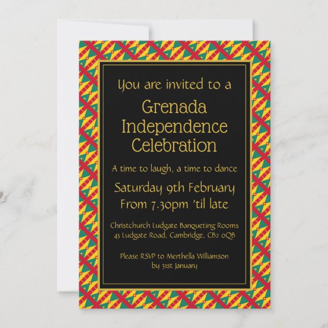 GRENADA INDEPENDENCE CELEBRATION INVITATION (Front)