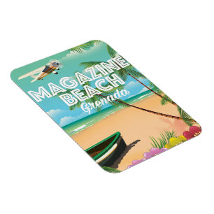 Grenada Magazine Beach Travel Poster Magnet