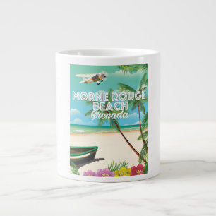 Grenada Morne Rouge Beach Travel Poster Large Coffee Mug