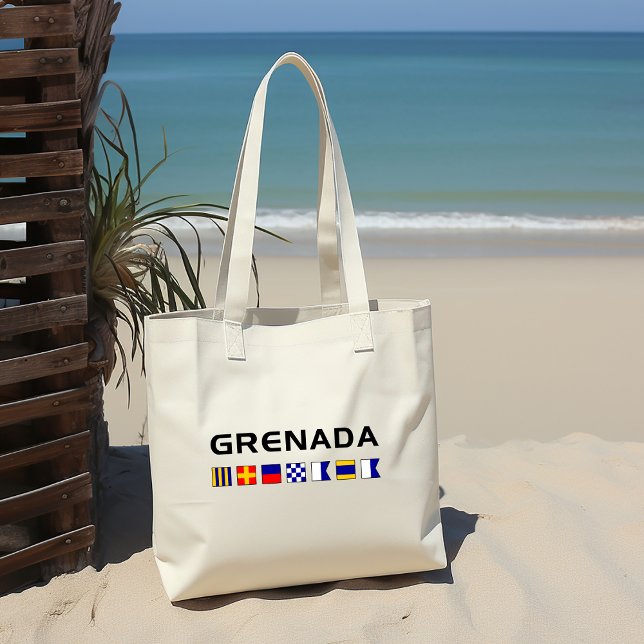 Grenada Nautical Maritime Sailing Flags Tote Bag (Creator Uploaded)