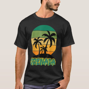 Grenada Retro Sunset Style T-Shirt