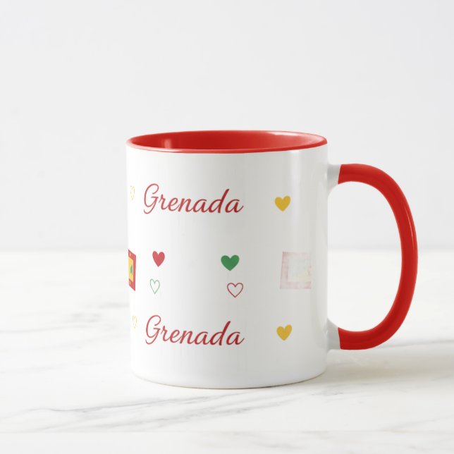 Grenada Roots Pattern Mug | Caribbean Flag (Right)