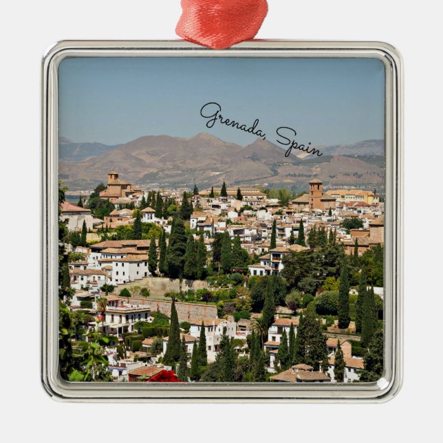 Grenada, Spain cityscape Metal Tree Decoration (Front)