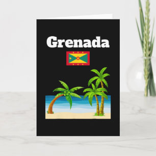 Grenada Travel Souvenir Grenadian Flag Vacation Card