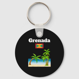 Grenada Travel Souvenir Grenadian Flag Vacation Key Ring