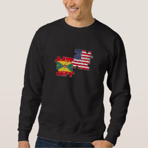 Grenada USA Grenadian American Flag Sweatshirt
