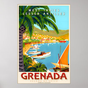 Grenada West Indies Caribbean Travel Poster Roger
