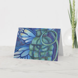 Grenade and Butterfly Greeting Cards