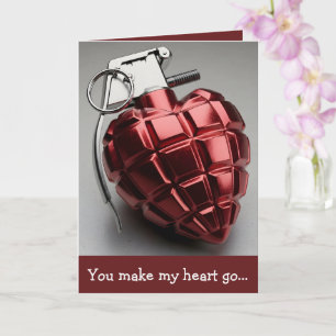 Grenade heart Valentine's Day Card