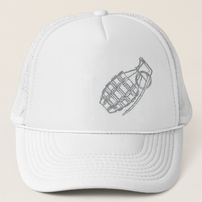 grenade on white cap (Front)