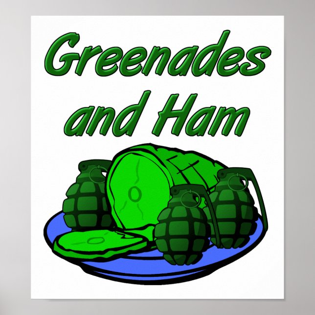 Grenades and Ham Funny Poster (Front)