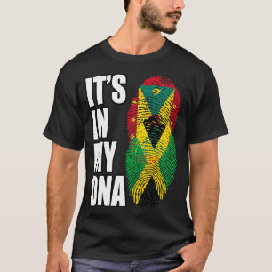 Grenadian And Jamaican Mix DNA Flag Heritage T-Shi T-Shirt