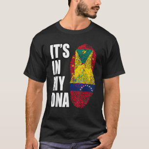 Grenadian And Venezuelan Mix DNA Flag Heritage T S T-Shirt