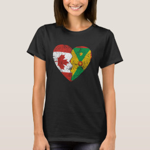 Grenadian Canadian Flags Heart Canada Grenada Root T-Shirt