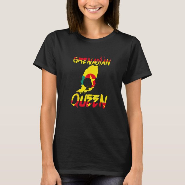 Grenadian Queen Grenada Flag Pride Afro Pride Home T-Shirt (Front)