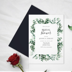 Greneery Frame Leave Bridal Shower Invitation