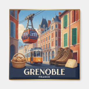Grenoble France Tourist City Collage Magnet