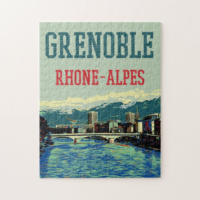 Grenoble France view of the Rhone river Jigsaw Puzzle (Vertical)