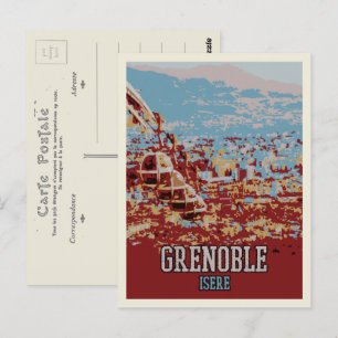 Grenoble panoramic view illustration France Postcard