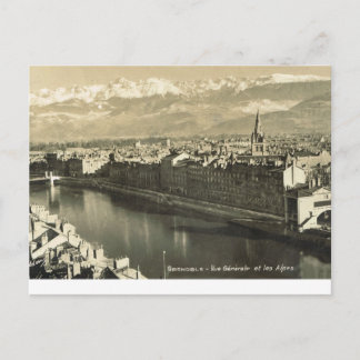Grenoble, vue generale des alpes postcard