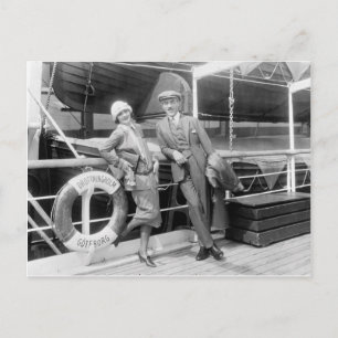 Greta Garbo and Mauritz Stiller 1925 Postcard