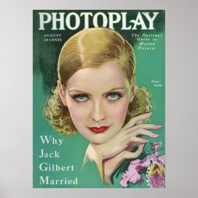 Greta Garbo Photoplay Magazine 1929 Poster (Front)