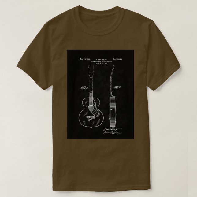 Gretch Guitar 1941 PatentBK  T-Shirt (Design Front)