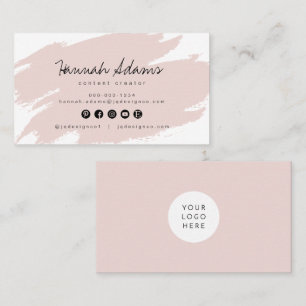 GRETCHEN Blush Smudge Modern Small Makeup Brand Business Card
