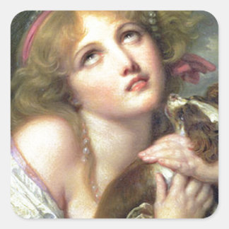 Greuze Papillon/Phalene "Fidelity" Square Sticker