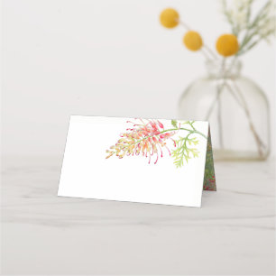 Grevillea Australian botanical watercolor wedding Place Card